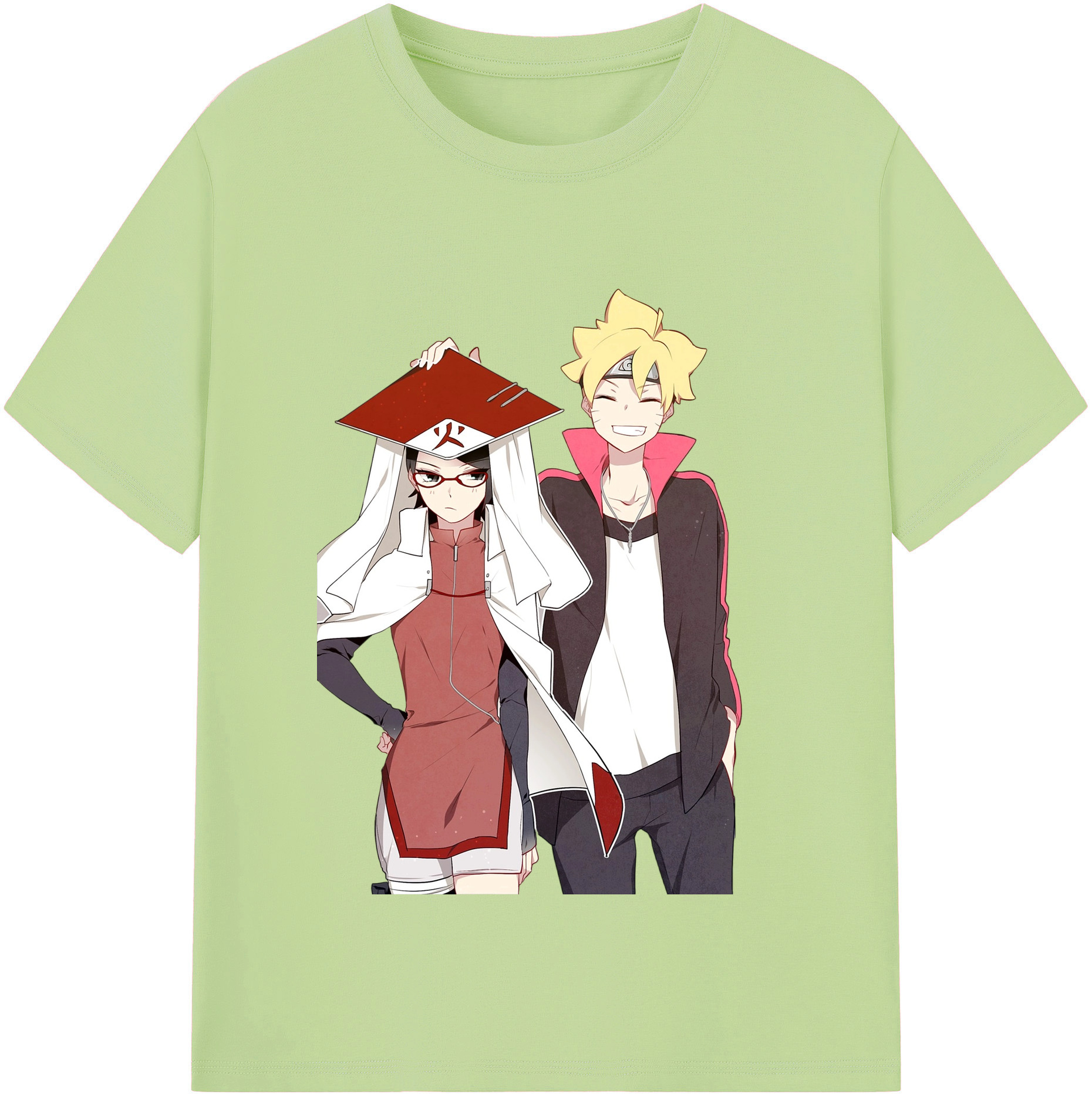 （画像用） NARUTO -ナルト- うちは サラダ Uchiha Sarada 綿100％半袖Tシャツ（フロントプリント）